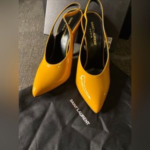Saint Laurent women's shoes 37.5 New With Box And Dust Bag. Mustard